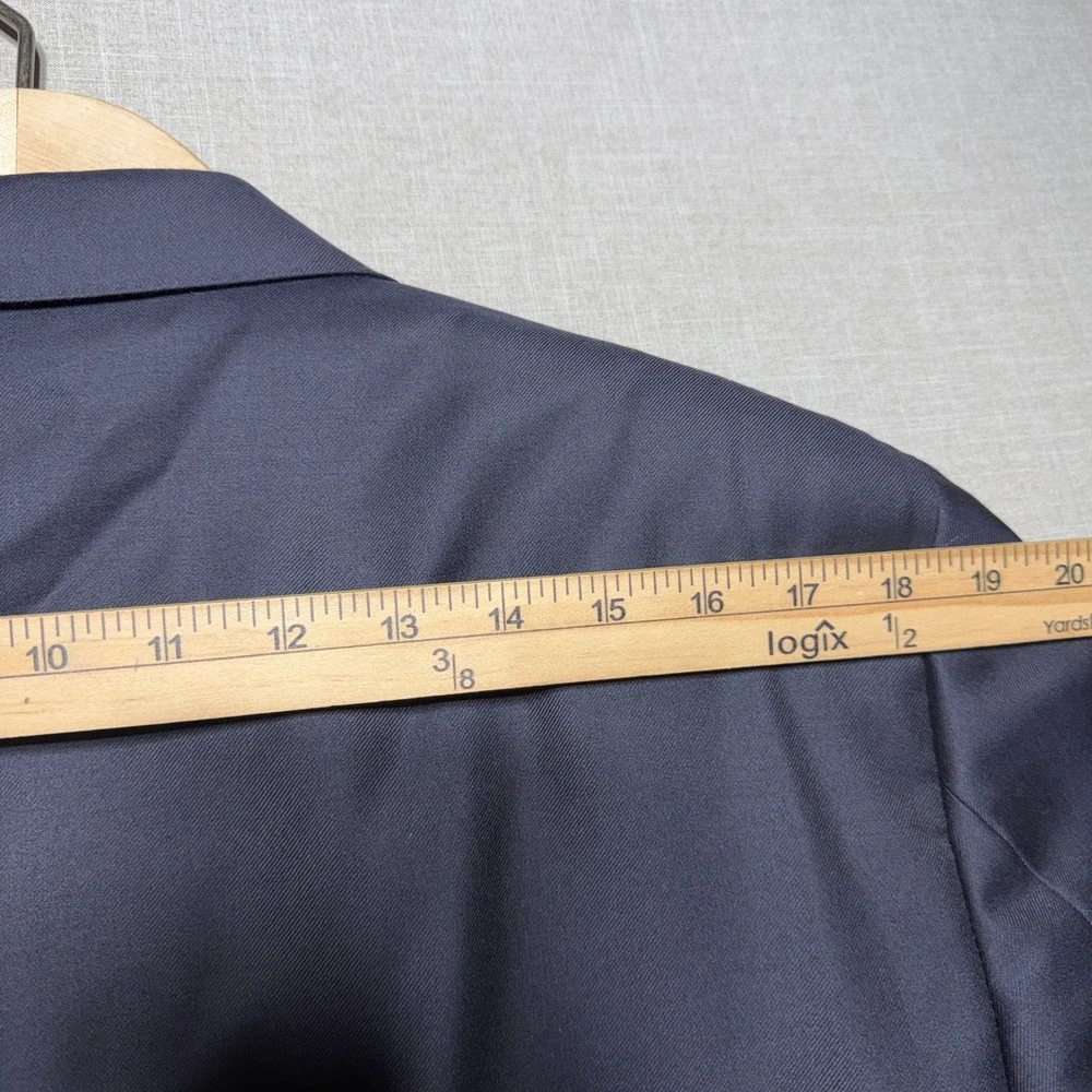 Canali Suit Men 44 - 37x33 Navy Blue Solid LS 2-Button Wool Italian Luxury
